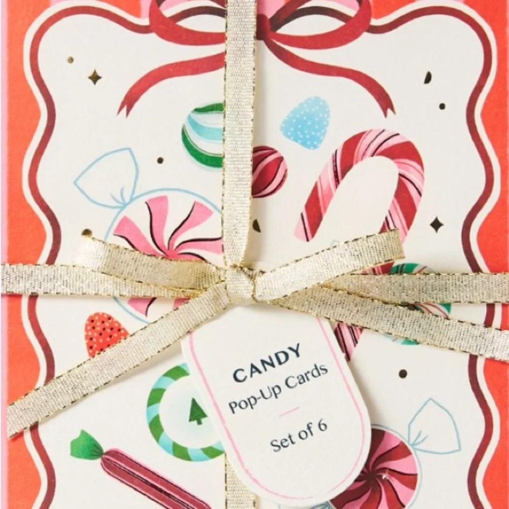 Anthropologie Christmas Festive Candy Pop-Up Card Set